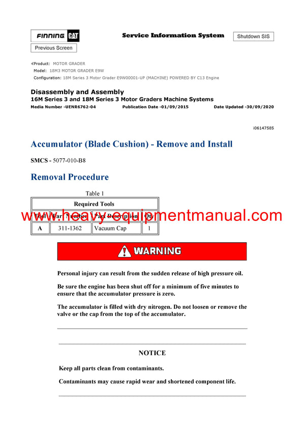 DOWNLOAD CATERPILLAR 18M3 MOTOR GRADER Full Complete SERVICE REPAIR MANUAL E9W