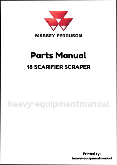 Massey Ferguson 18 SCARIFIER SCRAPER Parts Manual - Download PDF