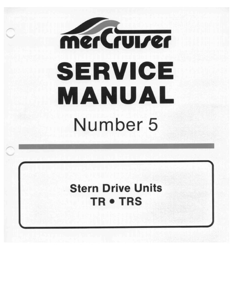 1978-1993 Mercury Mercruiser Stern Drive Units TR, TRS Service Repair Manual