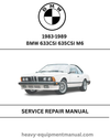 1983-1989 BMW 633CSI 635CSI M6 Service & Repair Manual - Download PDF
