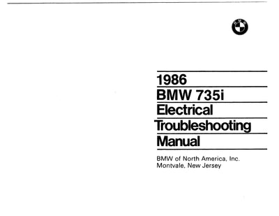 1986 BMW 735i Electrical Troubleshooting Manual - Download PDF