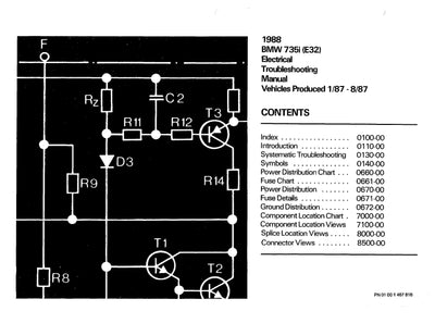 1987 BMW 735i Electrical Troubleshooting Manual - Download PDF