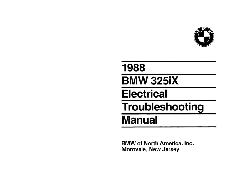 1988 BMW 325ix Electrical Troubleshooting Manual - Download PDF