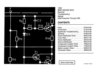 1988 BMW 525i - 535i Electrical Troubleshooting Manual - Download PDF