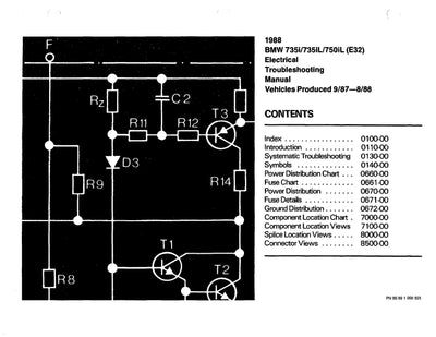 1988 BMW 735i - 735il - 750il Electrical Troubleshooting Manual - Download PDF