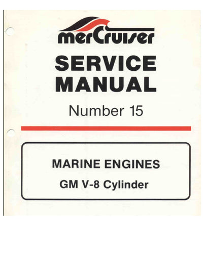 1989-1992 Mercury Mercruiser Marine Engine GM V-8 Cylinder Service Repair Manual