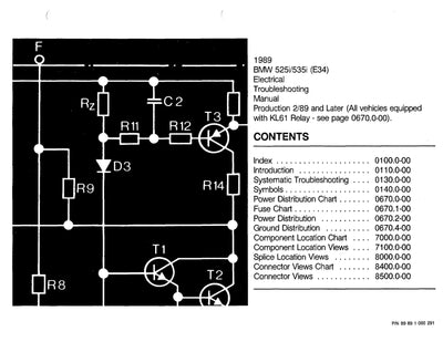 1989 BMW 525i - 535i Electrical Troubleshooting Manual - Download PDF