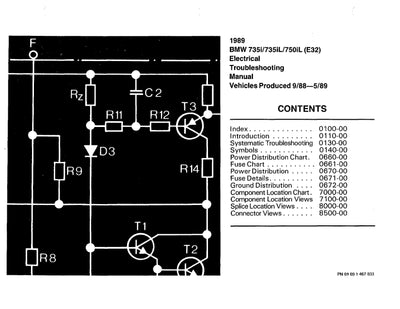 1989 BMW 735i - 735il - 750il Electrical Troubleshooting Manual - Download PDF