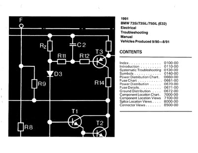 1991 BMW 735i - 735il - 750il Electrical Troubleshooting Manual - Download PDF