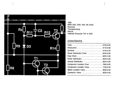 1992 BMW 525i - 525it - 535i - M5 Electrical Troubleshooting Manual - Download PDF