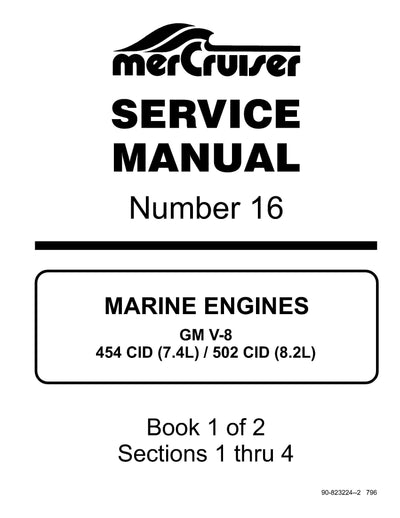 1993-1997 Mercury Mercruiser Marine Engine GM V-8 454 CID (7.4L) 502 CID (8.2L) Service Repair Manual