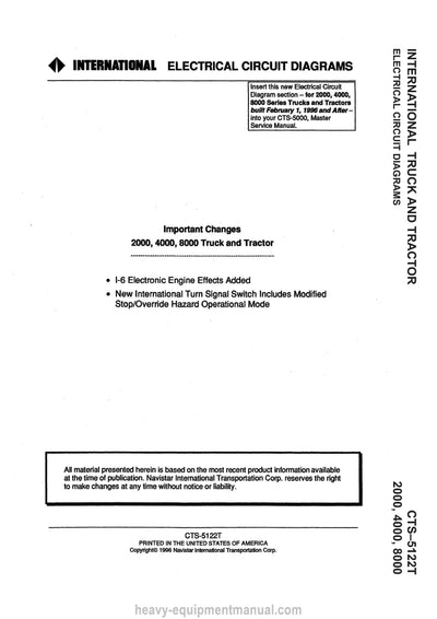 1998-2003 International 4600 Truck Service and Schematic Manual - PDF Download