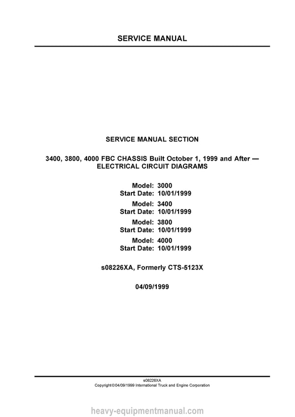 1998-2003 International 4600 Truck Service and Schematic Manual - PDF Download