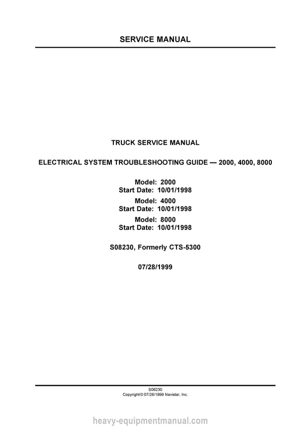 1998-2003 International 4600 Truck Service and Schematic Manual - PDF Download