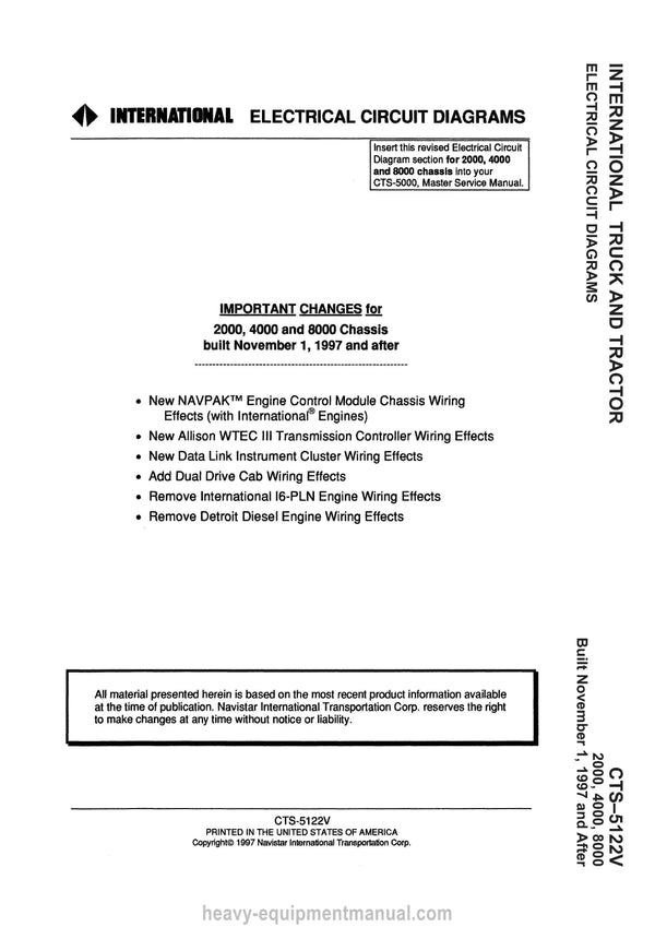 1998-2003 International 4600 Truck Service and Schematic Manual - PDF Download