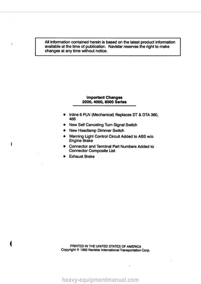1998-2003 International 4600 Truck Service and Schematic Manual - PDF Download