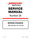 1998-UP Mercury Mercruiser Marine Engine GM 4 Cylinder 181 cid (3.0L) Service Repair Manual