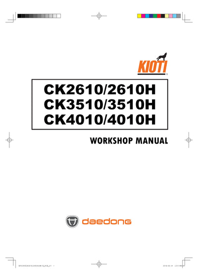 Kioti Daedong CK4010 H Tractor Service Repair Manual