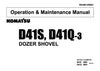 Komatsu D41S D41Q-3 Dozer Shovel Operation & Maintenance Manual
