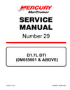 2001-UP Mercury MerCruiser Marine Engine D1.7L DTI Service Repair Manual