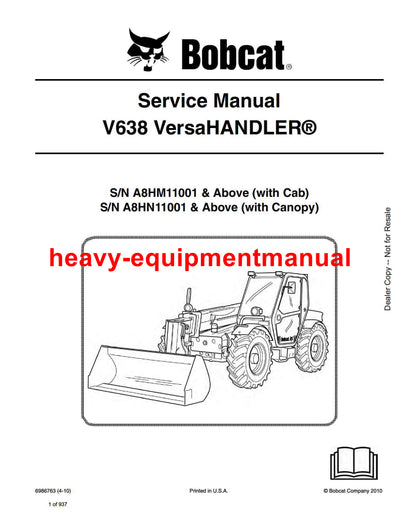 Download 2010 Bobcat V638 VersaHANDLER Workshop Service Repair Manual