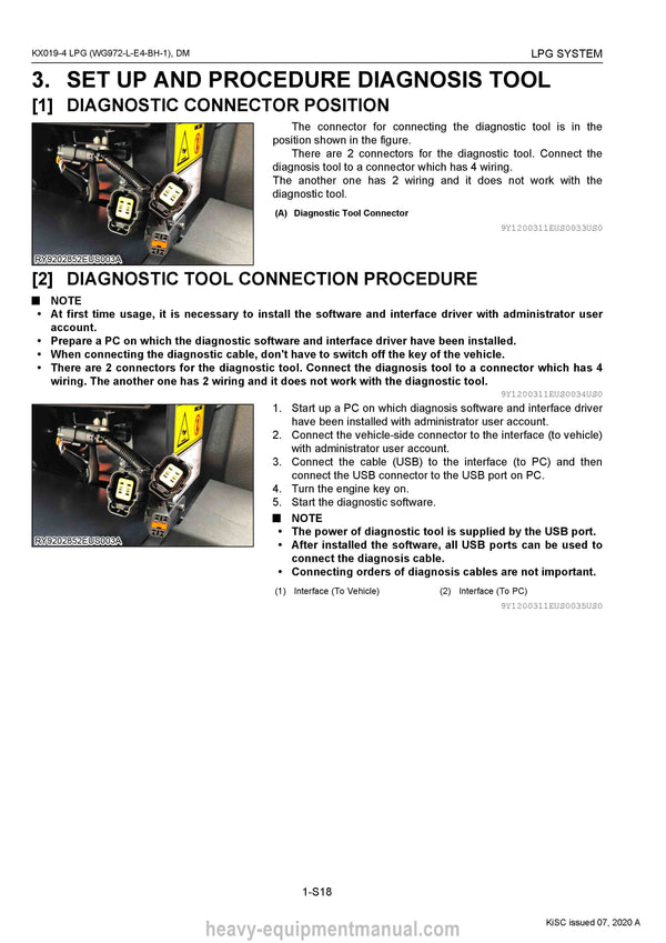 Kubota KX019-4 LPG Excavator Diagnosis Manual PDF Download