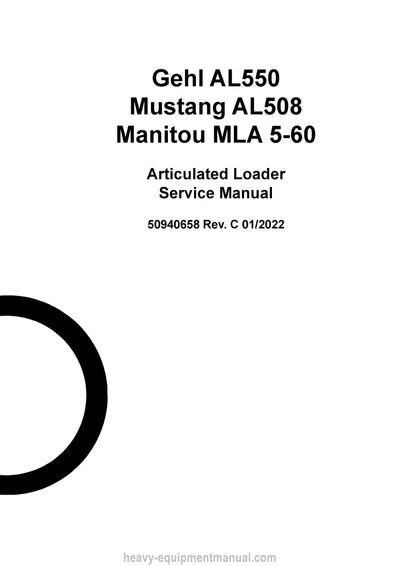 Gehl AL550 Articulated Loader (50940658-C) Service Repair Manual PDF Download