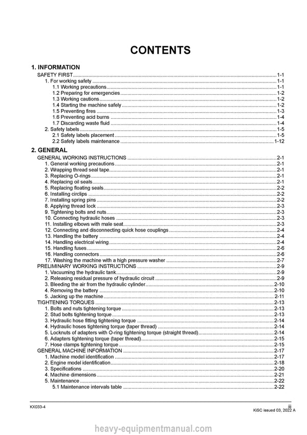 2022 Kubota KX033-4 Excavator Workshop Service Manual (RY911-24905) PDF Download