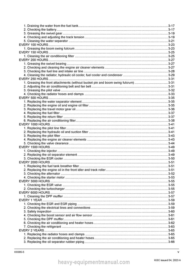 Kubota KX085-5 Excavator Workshop Service Manual PDF Download