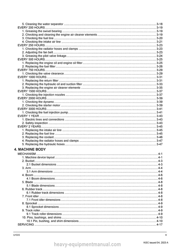 2023 Kubota U10-5 Excavator Workshop Manual (RY911-29763) PDF Download