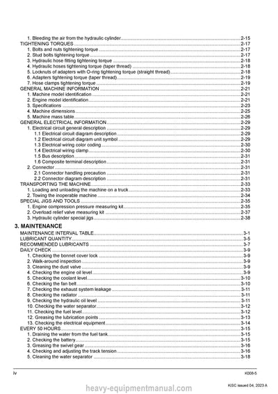 Kubota K008-5 Excavator Workshop Service Manual PDF Download