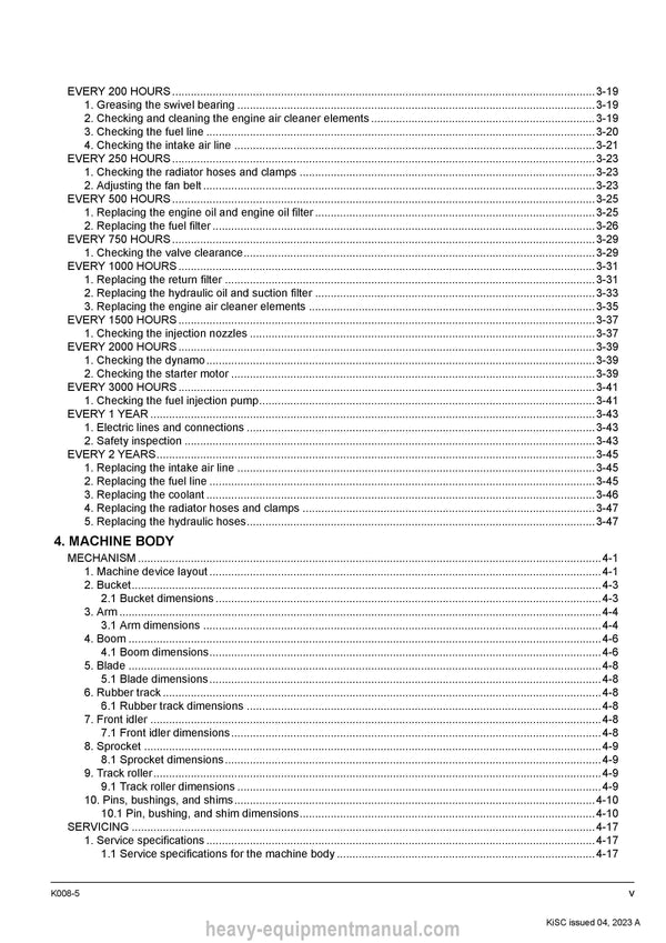 Kubota K008-5 Excavator Workshop Service Manual PDF Download