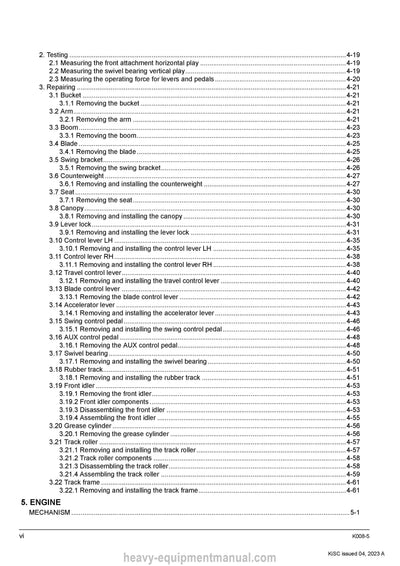 Kubota K008-5 Excavator Workshop Service Manual PDF Download