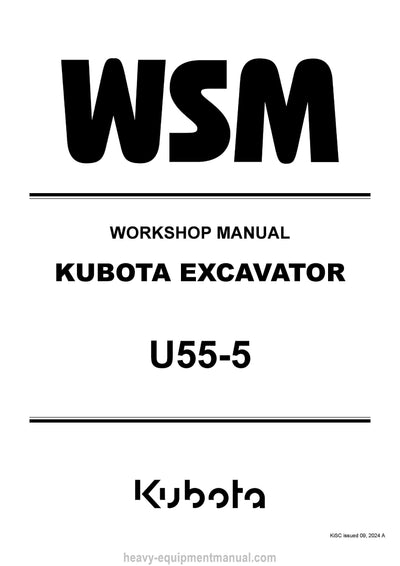 2024 Kubota U55-5 Excavator Workshop Manual (RY911-28117) PDF Download