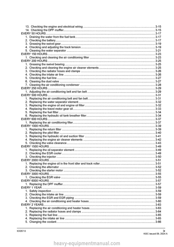 Kubota KX057-5 Excavator Workshop Service Manual PDF Download