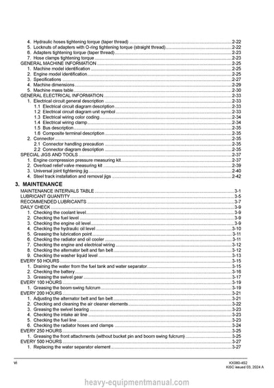 2024 Kubota KX080-4S2 Excavator Workshop Service Manual (RY911-27747) PDF Download