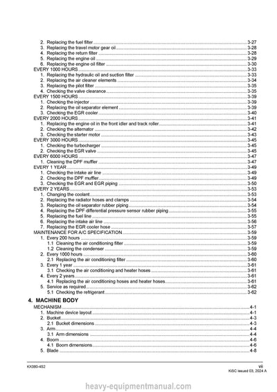 Kubota KX080-4S2 Excavator Workshop Service Manual PDF Download