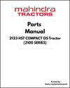 Mahindra 2123 HST COMPACT OS Tractor (2100 SERIES) Parts Manual - PDF Download
