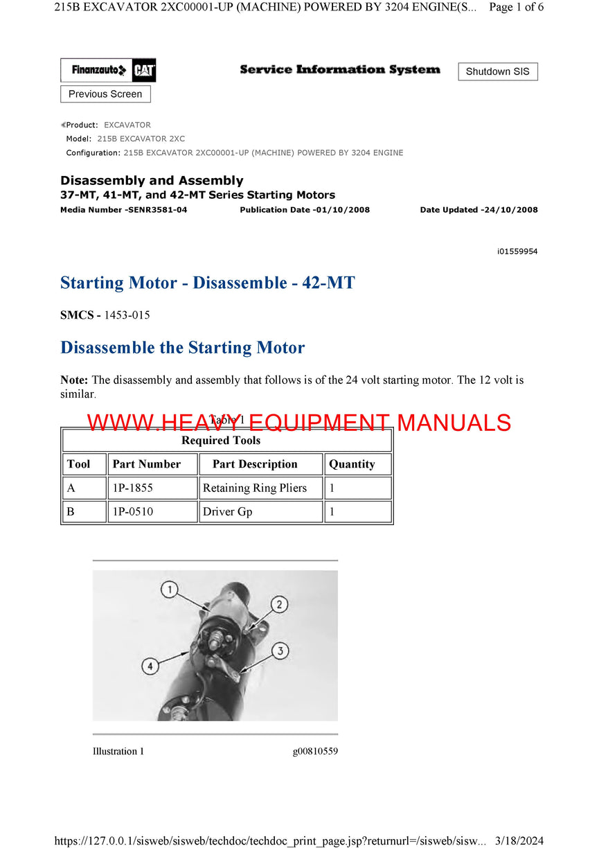 Caterpillar 215B EXCAVATOR Full Complete Service Repair Manual 2XC