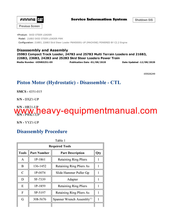 DOWNLOAD CATERPILLAR 216B3 SKID STEER LOADER SERVICE REPAIR MANUAL PWK