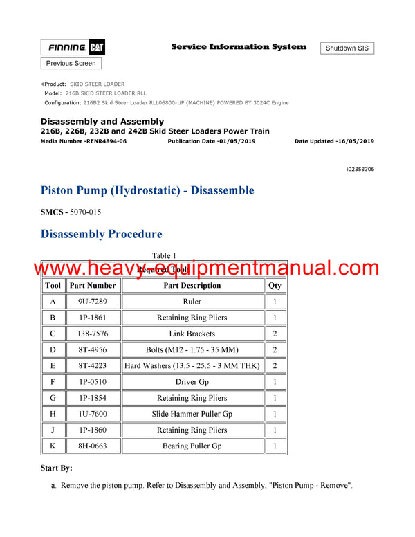 DOWNLOAD CATERPILLAR 216B SKID STEER LOADER SERVICE REPAIR MANUAL RLL