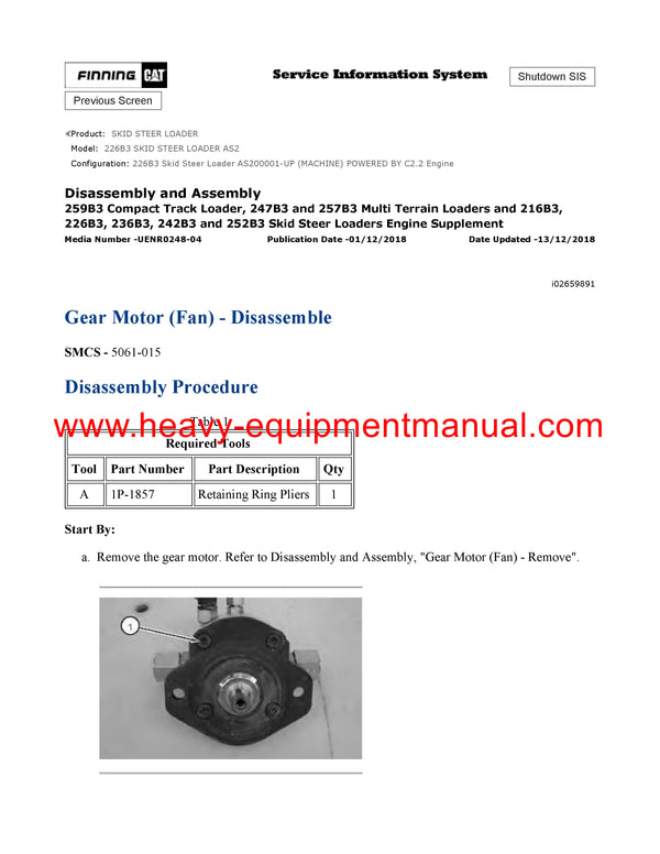 DOWNLOAD CATERPILLAR 226B3 SKID STEER LOADER SERVICE REPAIR MANUAL AS2