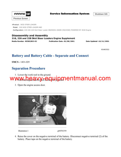 DOWNLOAD CATERPILLAR 228 SKID STEER LOADER SERVICE REPAIR MANUAL 6BZ