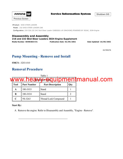 DOWNLOAD CATERPILLAR 232 SKID STEER LOADER SERVICE REPAIR MANUAL CAB