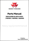 Massey Ferguson 2335 DOZER BLADE 54 INCH / 8301001 / 8301002 / 8301003 Parts Manual - Download PDF