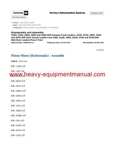 DOWNLOAD CATERPILLAR 236D SKID STEER LOADER SERVICE REPAIR MANUAL MPW