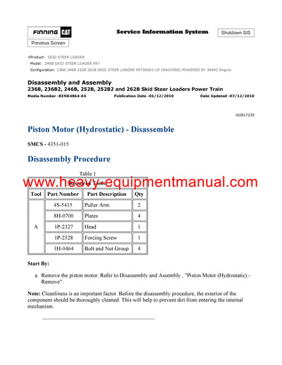 DOWNLOAD CATERPILLAR 246B SKID STEER LOADER SERVICE REPAIR MANUAL PAT