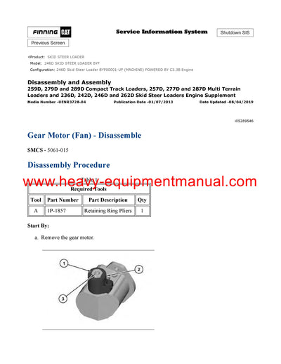 DOWNLOAD CATERPILLAR 246D SKID STEER LOADER SERVICE REPAIR MANUAL BYF