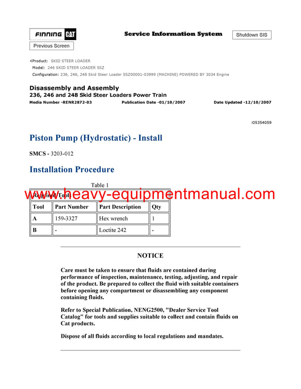 DOWNLOAD CATERPILLAR 246 SKID STEER LOADER SERVICE REPAIR MANUAL 5SZ