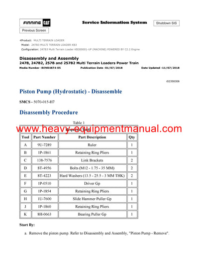 DOWNLOAD CATERPILLAR 247B3 MULTI TERRAIN LOADER SERVICE REPAIR MANUAL KB3